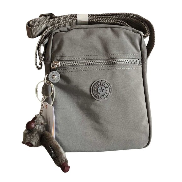 brand new vintage kipling messenger bag passport crossbody kid girl lady grey - Picture 1 of 9